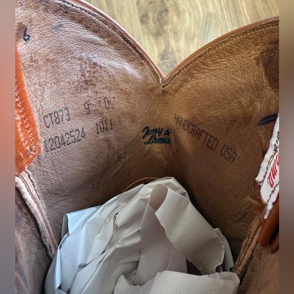 Vintage Tony Lama Smooth Ostrich Cowboy Boots 9 D  Pin Quill White Label EUC - Picture 7 of 7